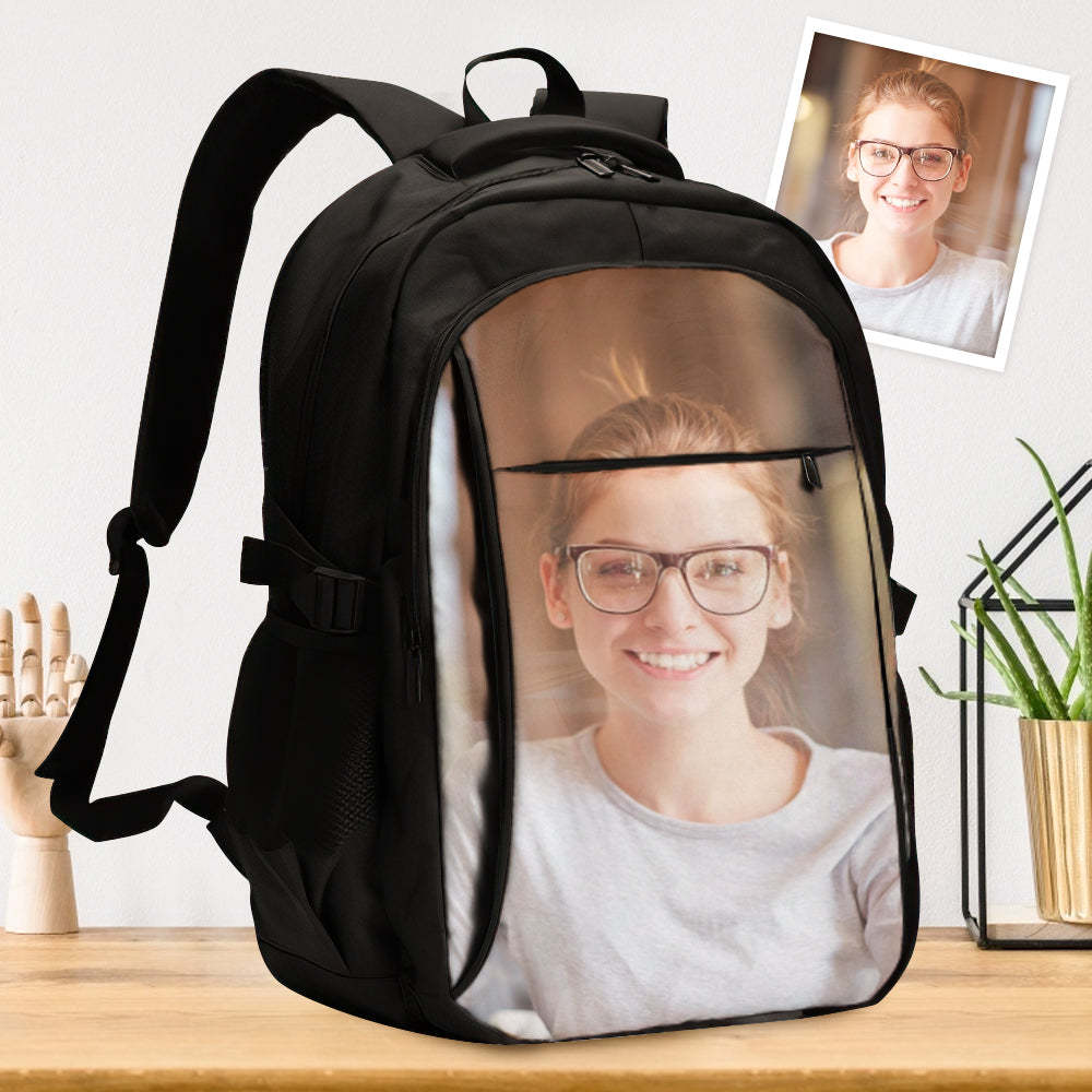 Back to School Custom Photo Backpacks Pack-Sack Personalized Photo Schoolbags - 