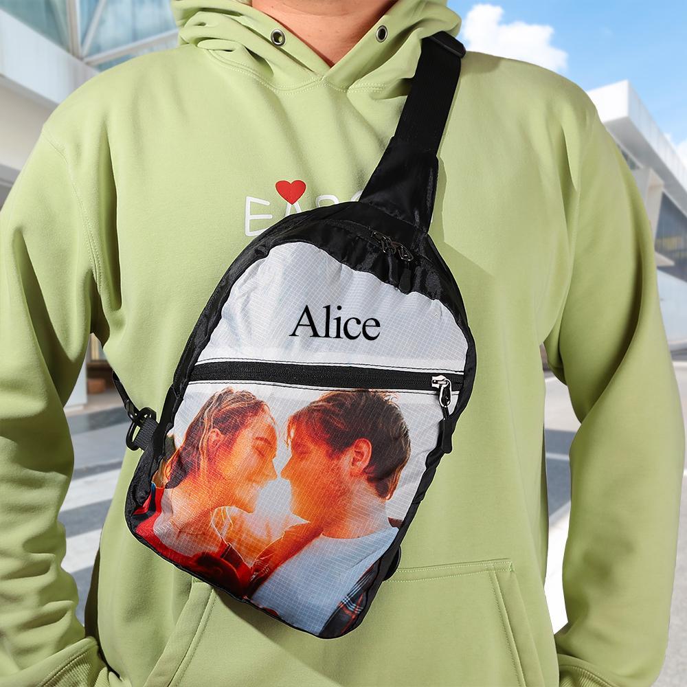 Back to School Custom Photo Engraved Chest Bag Crossbody Shoulder Backpack Gift for Men & Women - 