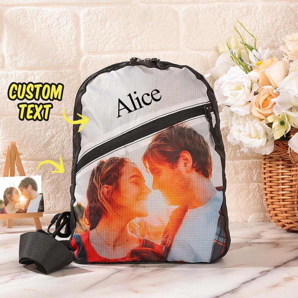 Back to School Custom Photo Engraved Chest Bag Crossbody Shoulder Backpack Gift for Men & Women - 