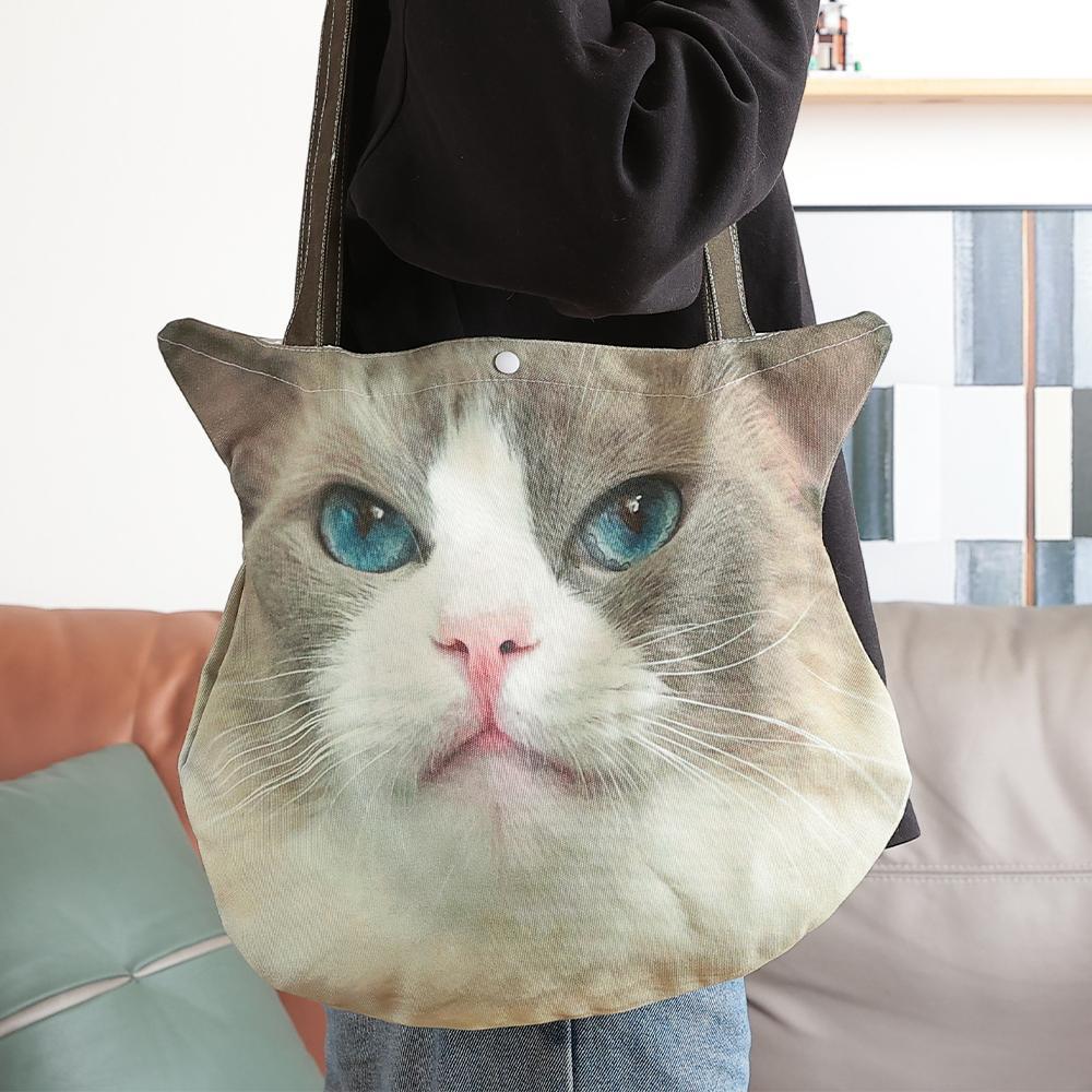 Custom Photo Bag Pet Cat Tote Bag Gift for Cat Lover - 
