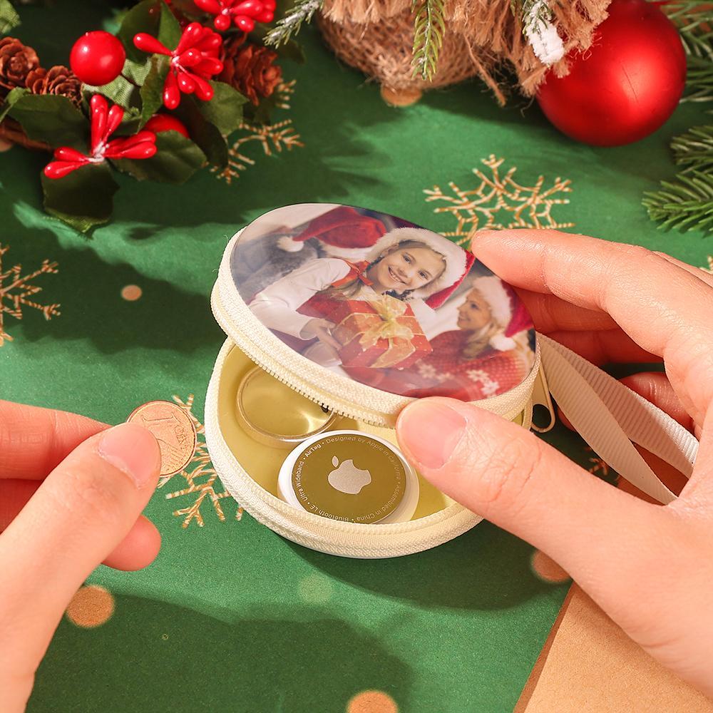 Custom Photo Round Mini Bag Travel Storage Bag Christmas Gift for Girl - 