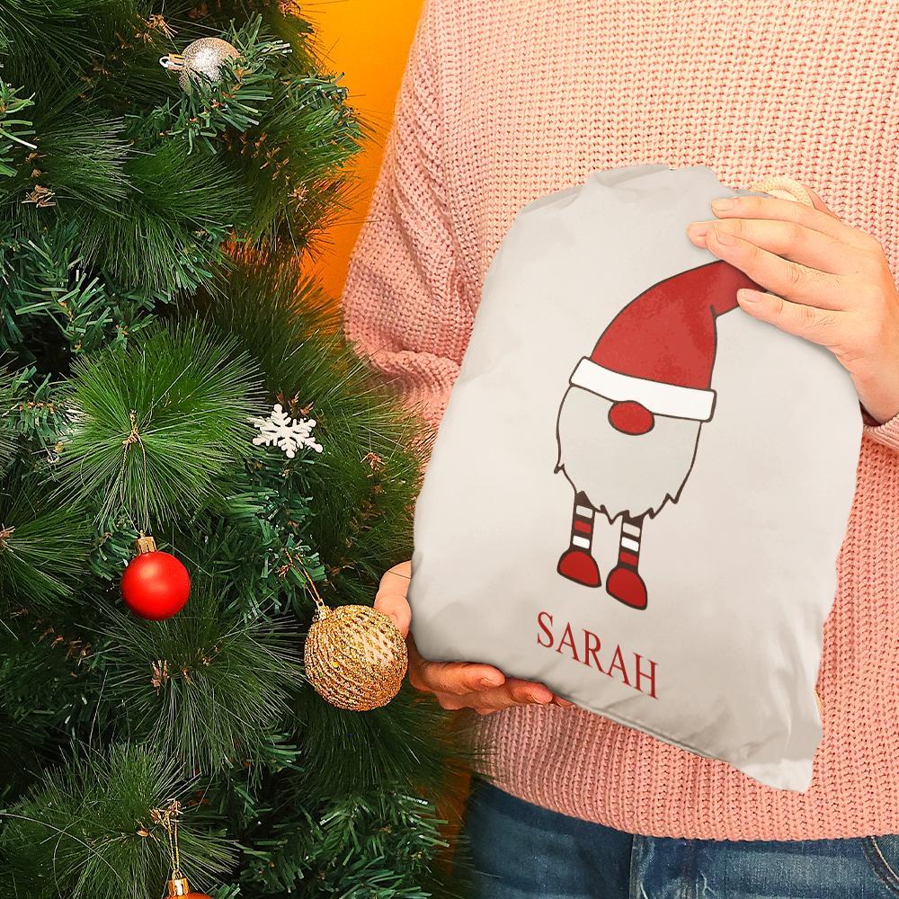 Custom Engraved Bag Santa Drawstring Bag Christmas Sack Gift Bag - 