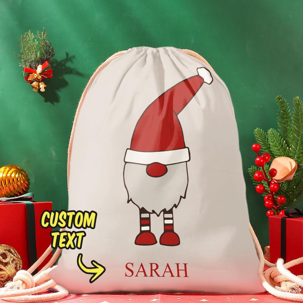 Custom Engraved Bag Santa Drawstring Bag Christmas Sack Gift Bag - 
