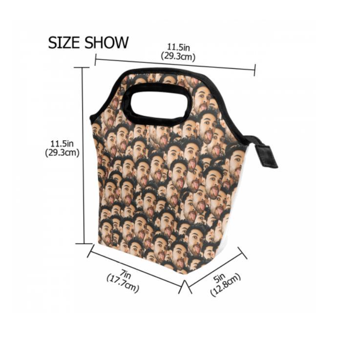 Back To School Gifts Personalized Mash Face Photo Insulation Lunch Bag - 