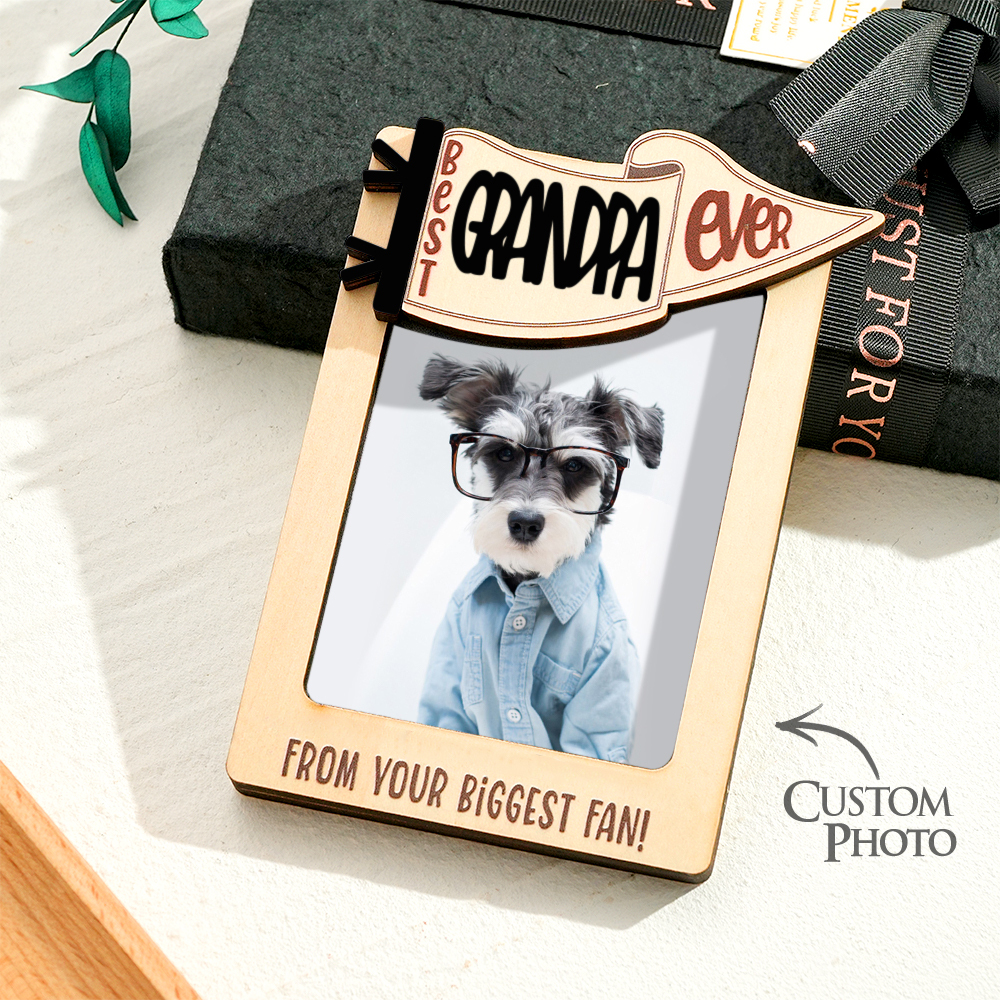 Personalized Picture Frame Fridge Photo Magnet Gift for Pet Lovers - 