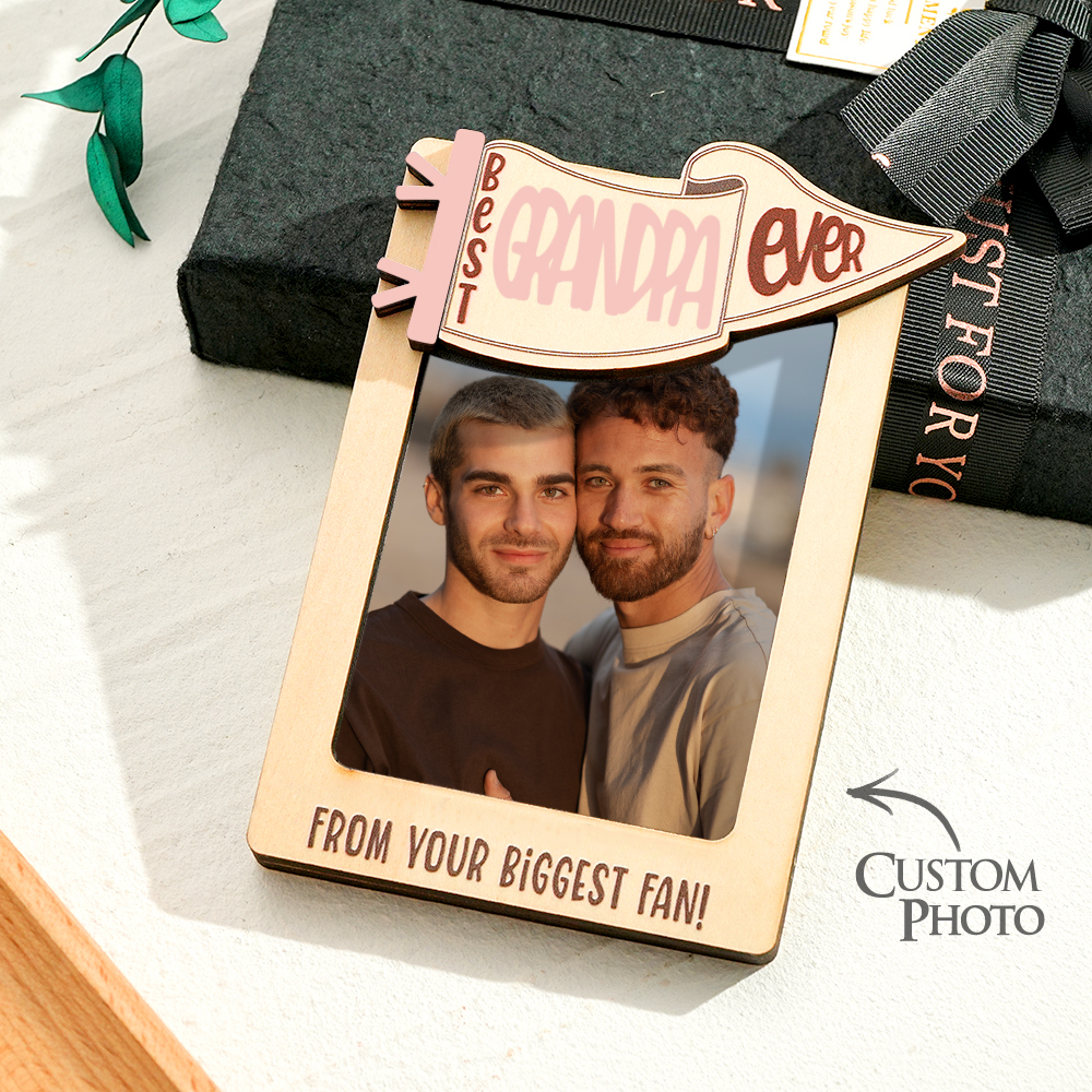 Custom Photo Engraved Fridge Magnet Couple Home Gifts - 