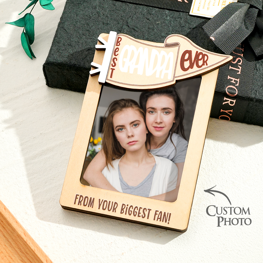 Custom Photo Engraved Fridge Magnet Couple Home Gifts - 