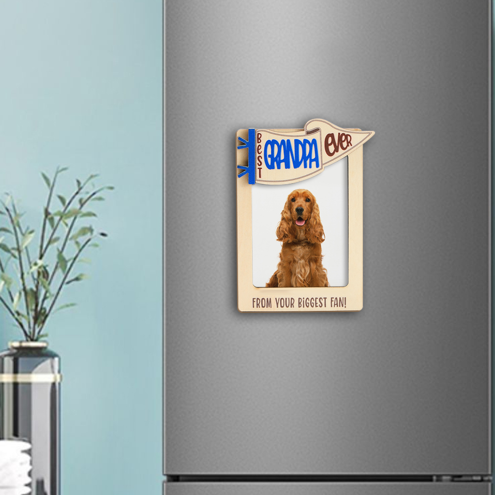 Personalized Picture Frame Fridge Photo Magnet Gift for Pet Lovers - 