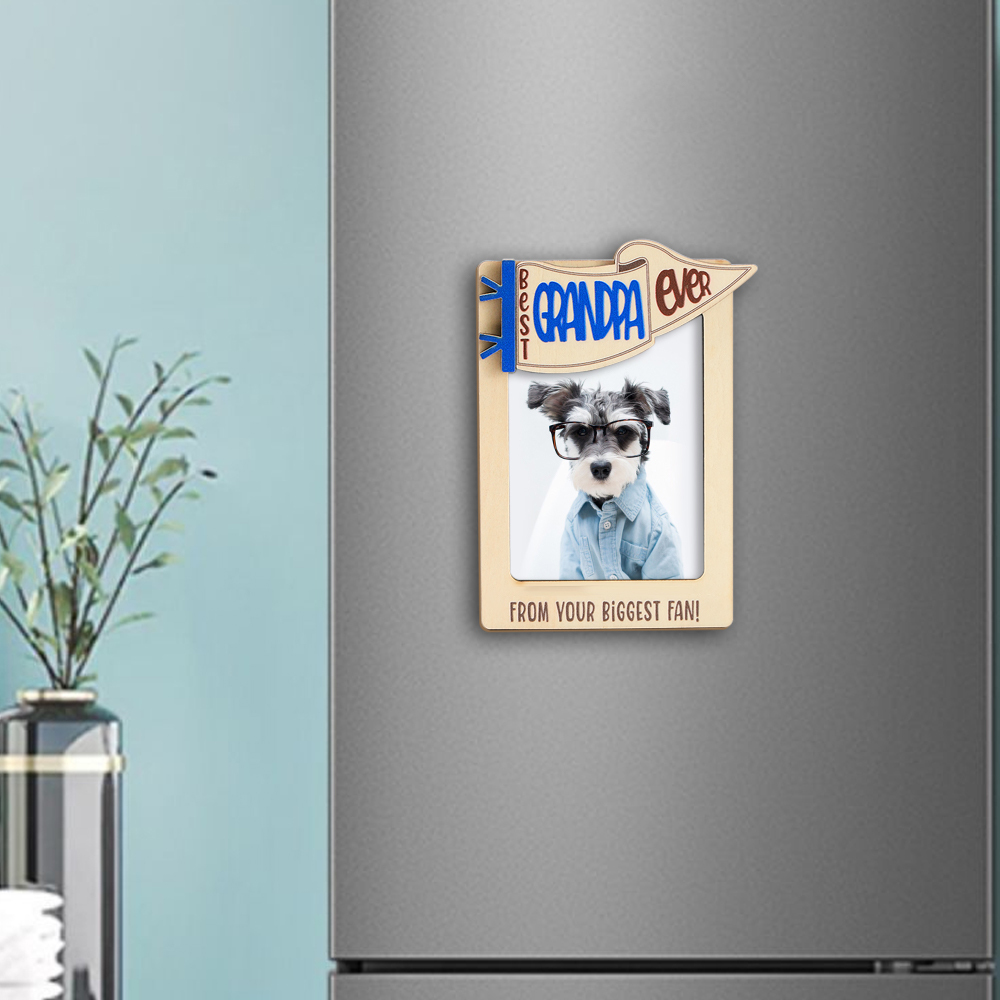 Personalized Picture Frame Fridge Photo Magnet Gift for Pet Lovers - 