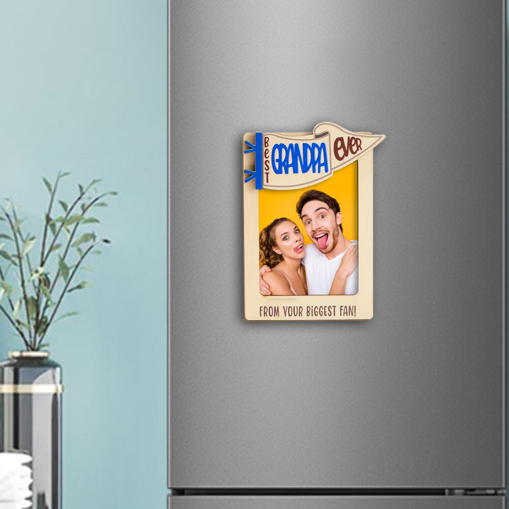 Custom Photo Engraved Fridge Magnet Couple Home Gifts - 
