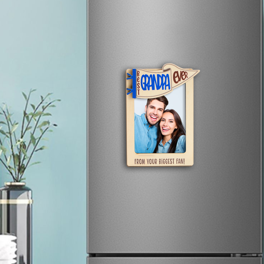 Custom Photo Engraved Fridge Magnet Couple Home Gifts - 