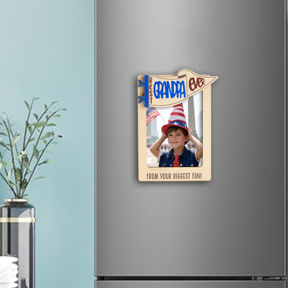 Independence Day Gift Personalized Picture Fridge Magnet Custom Photo Engraved Fridge Magnet - 