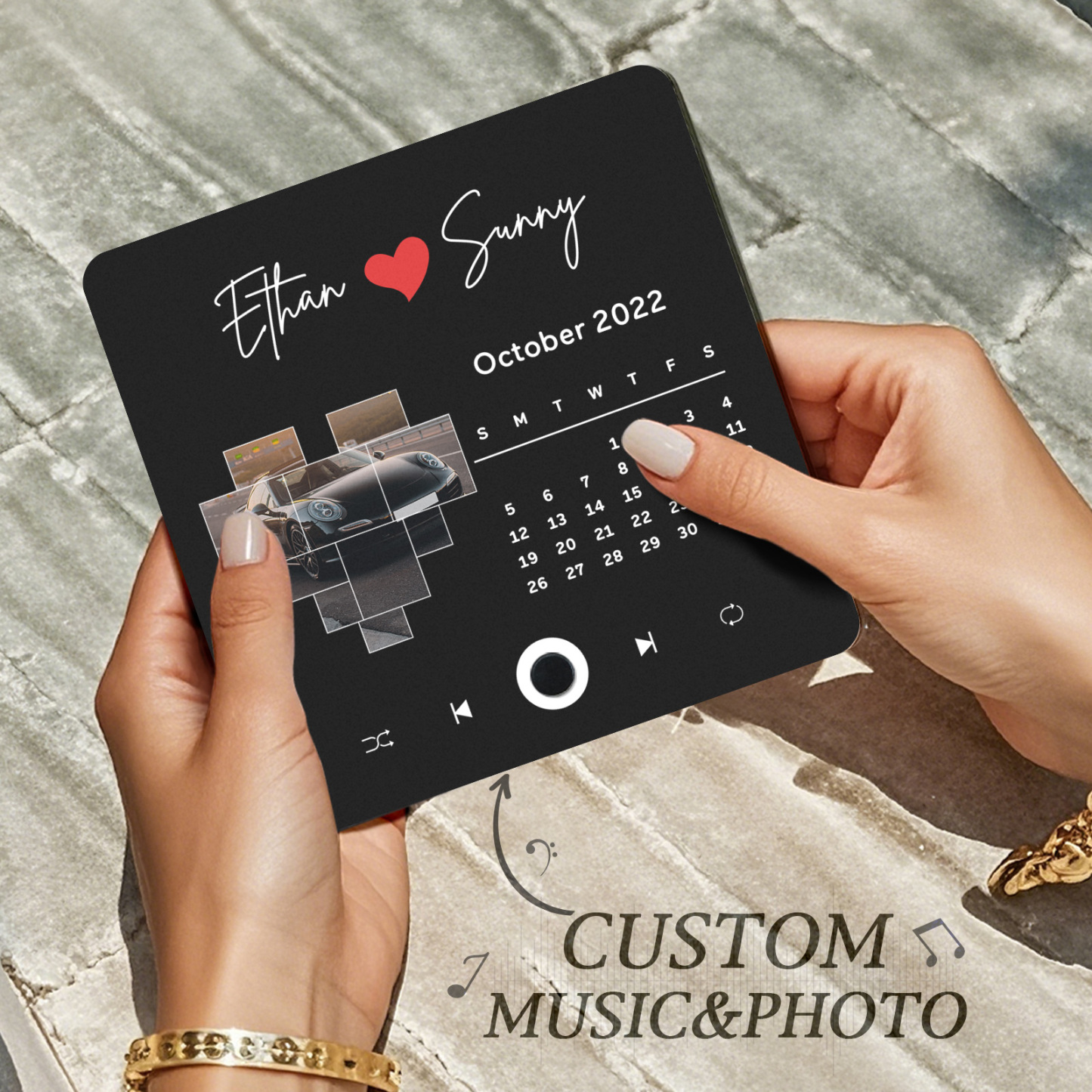 Personalized Spotify Fridge Magnet Customized Red Album Music Fridge Magnet Can Play Songs Gifts for Car Lovers - 