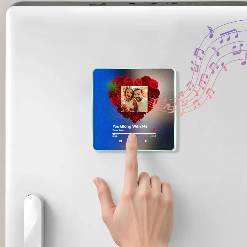 Customized Photo Love Heart Music Fridge Magnet Personalized Multicolor Wall Photo Sticker Music Fridge Magnet Can Play Songs - 