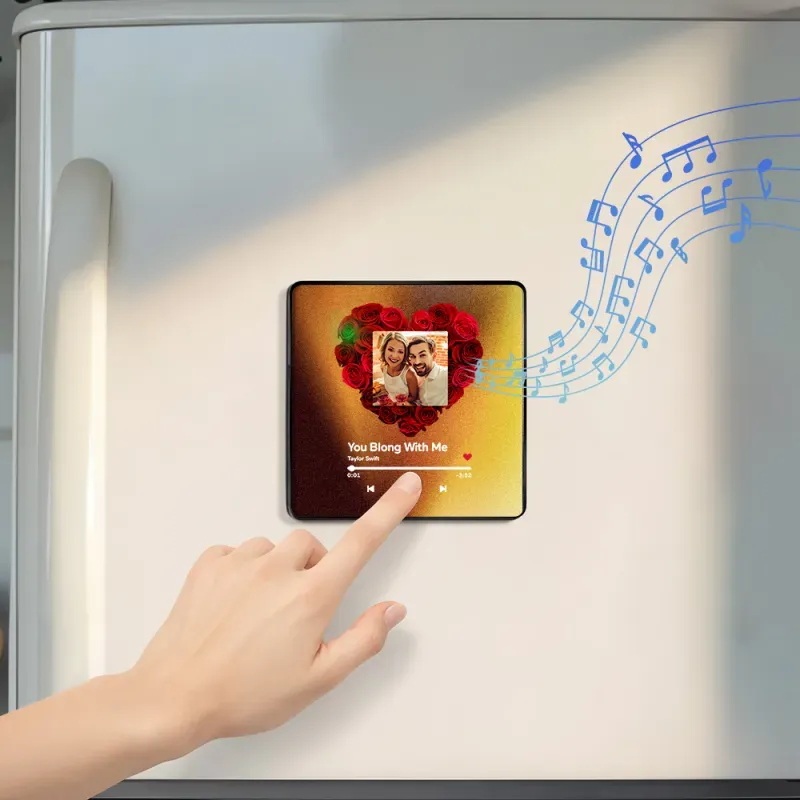 Customized Photo Love Heart Music Fridge Magnet Personalized Multicolor Wall Photo Sticker Music Fridge Magnet Can Play Songs - 