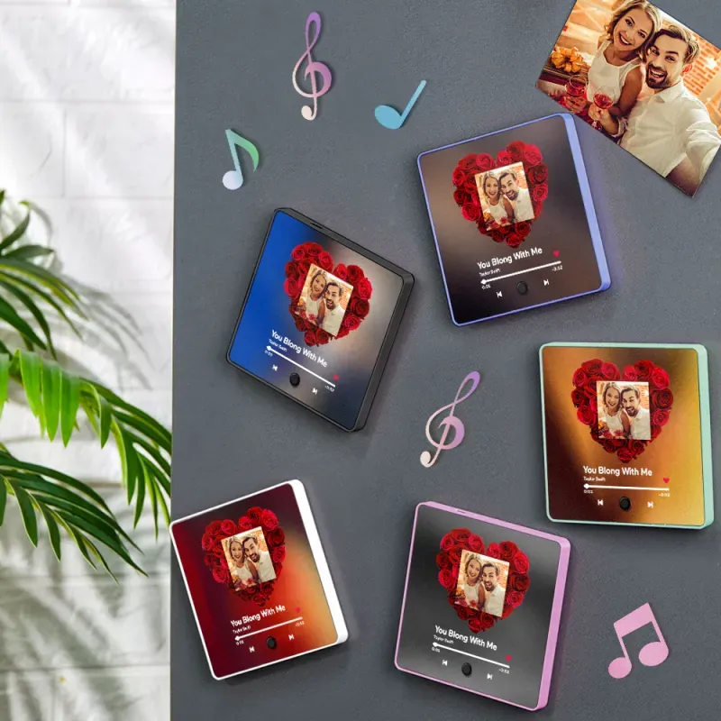 Customized Photo Love Heart Music Fridge Magnet Personalized Multicolor Wall Photo Sticker Music Fridge Magnet Can Play Songs - 
