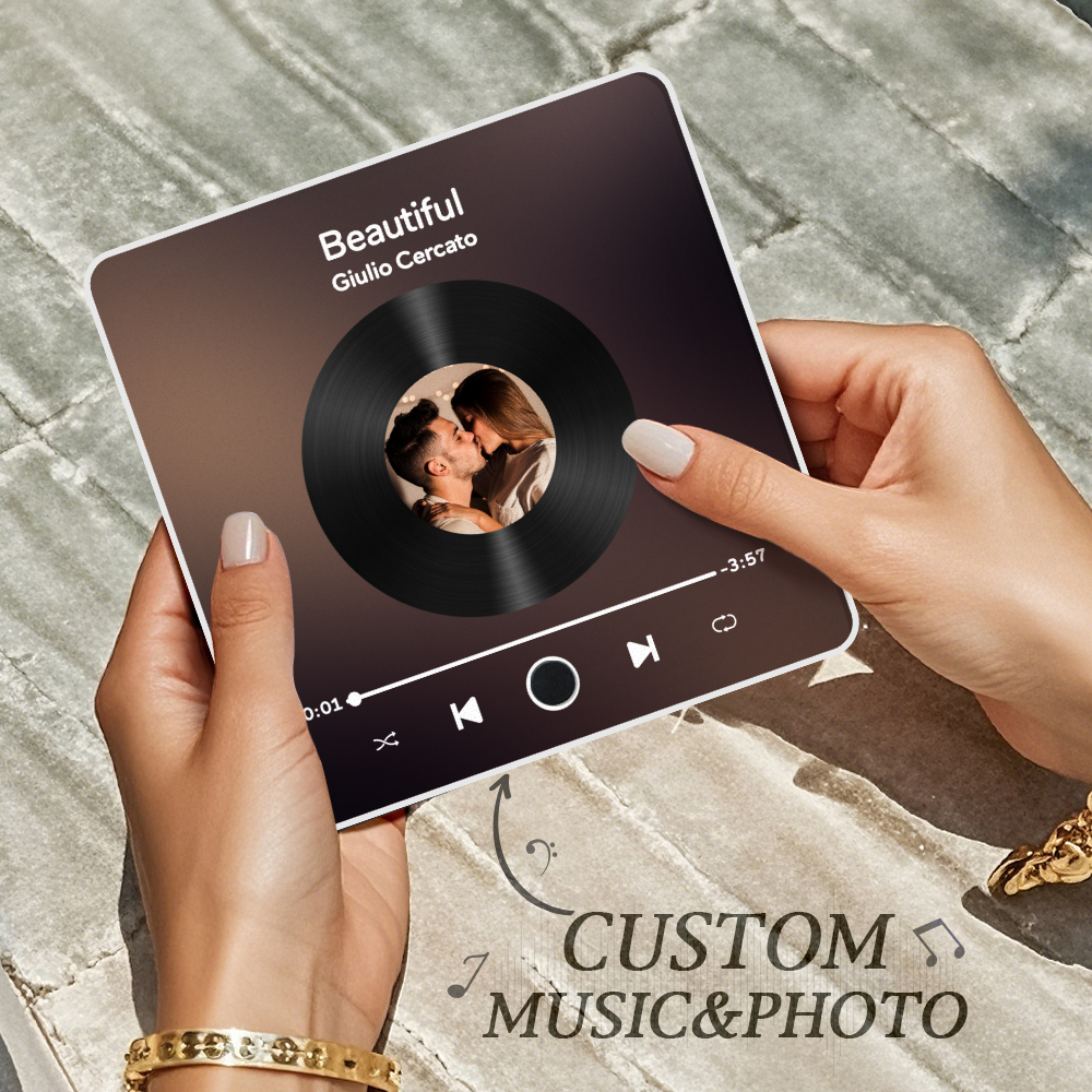 Custom Photo Music Fridge Magnet Personalized Multicolor Wall Photo Sticker Music Fridge Magnet Can Play Songs - 