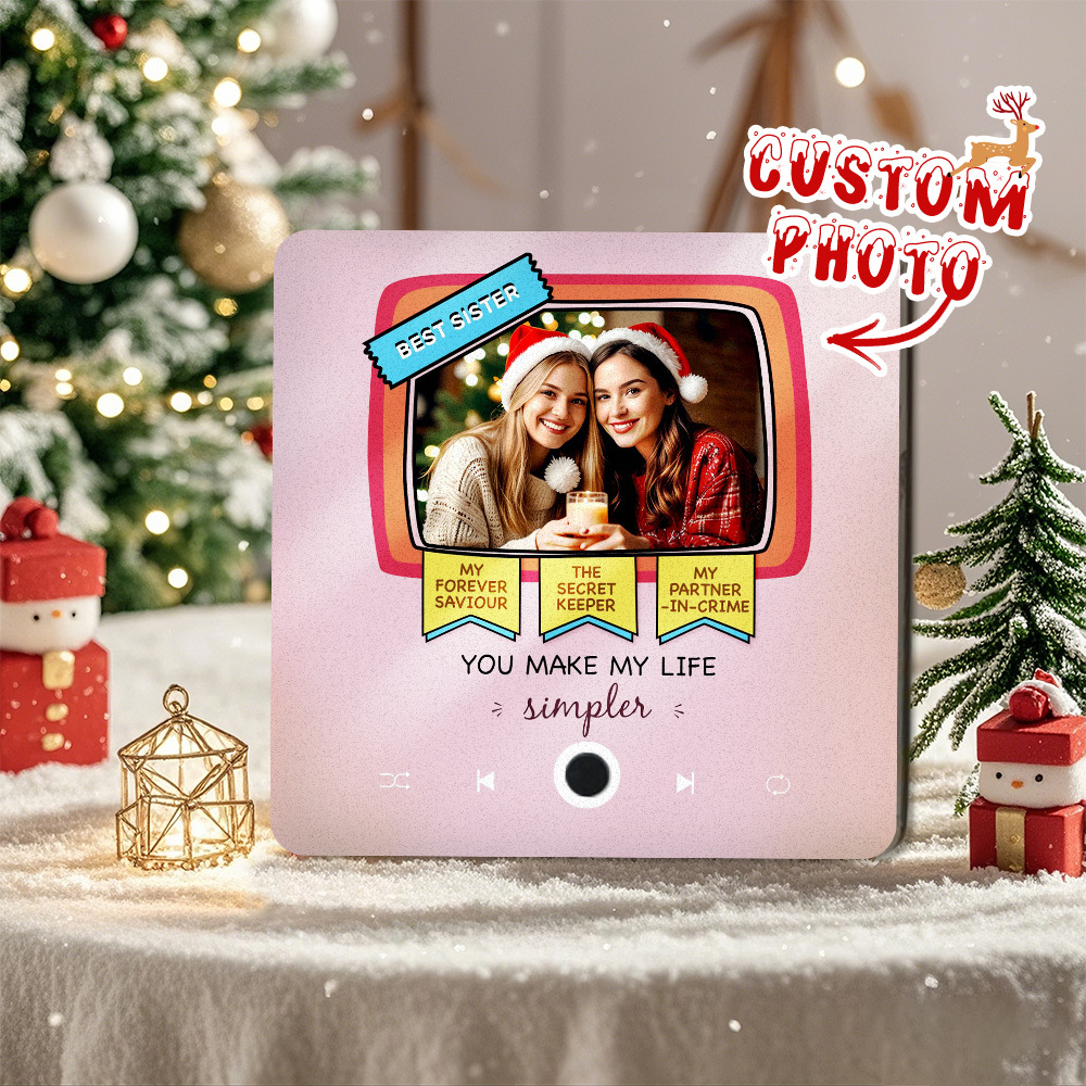 Personalized Music Fridge Magnet Christmas Gift for Brothers Custom Music Magnets Can Play Songs - 