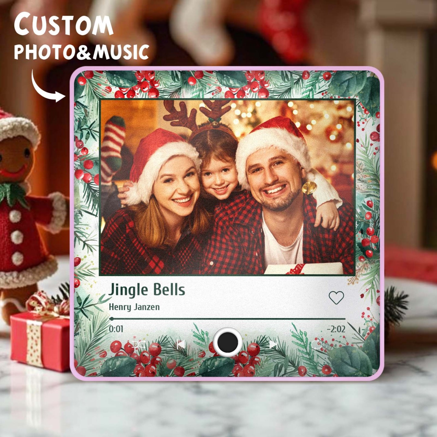 Christmas Music Fridge Magnet Personalized Family Photo Music Magnets Can Play Songs Christmas Gifts - 