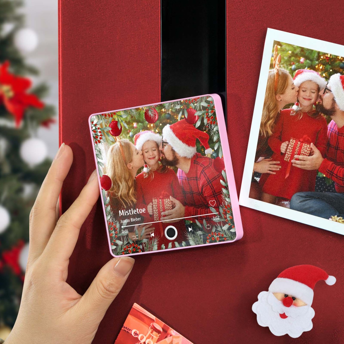 Christmas Music Fridge Magnet Personalized Family Photo Music Magnets Can Play Songs Christmas Gifts - 
