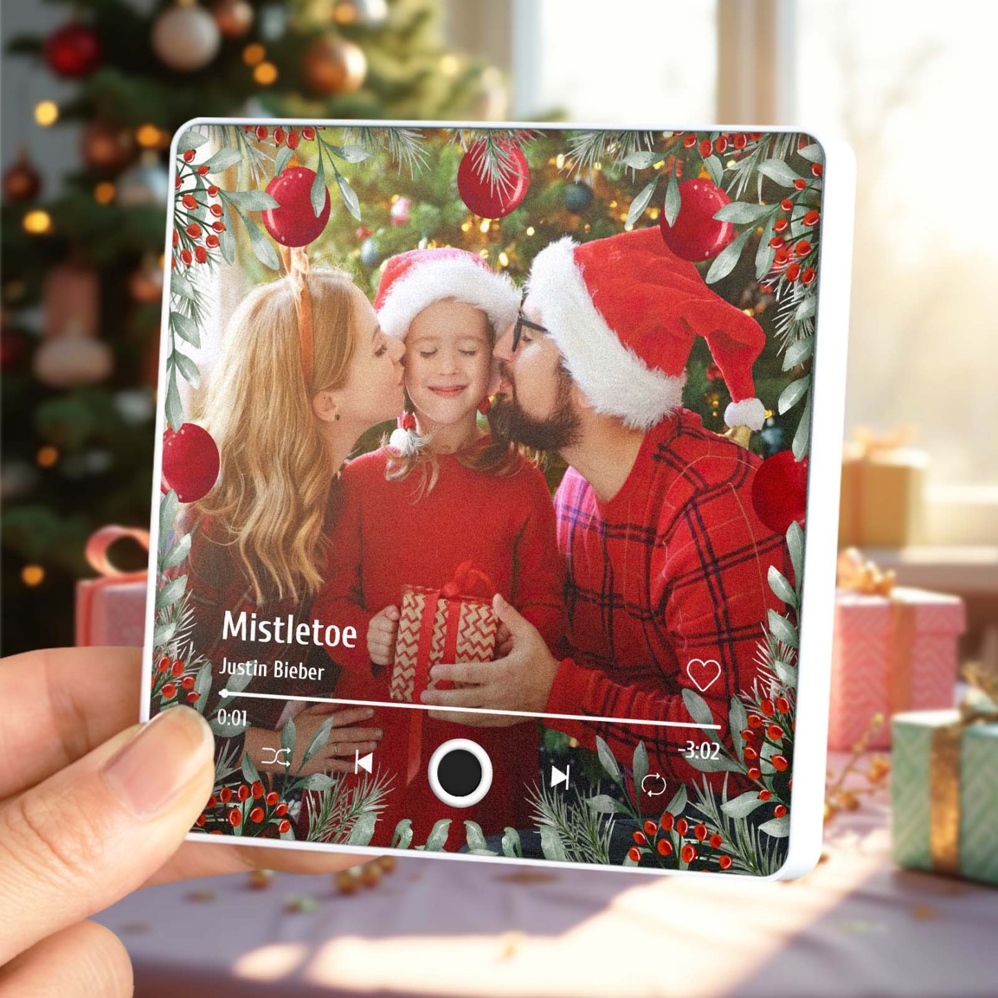 Christmas Music Fridge Magnet Personalized Family Photo Music Magnets Can Play Songs Christmas Gifts - 