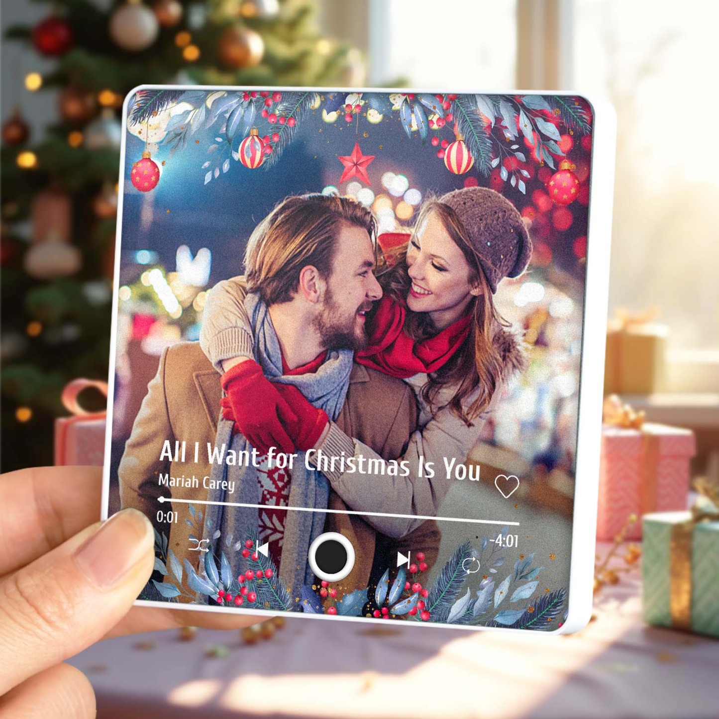 Christmas Music Fridge Magnet Personalized Family Photo Music Magnets Can Play Songs Christmas Gifts - 