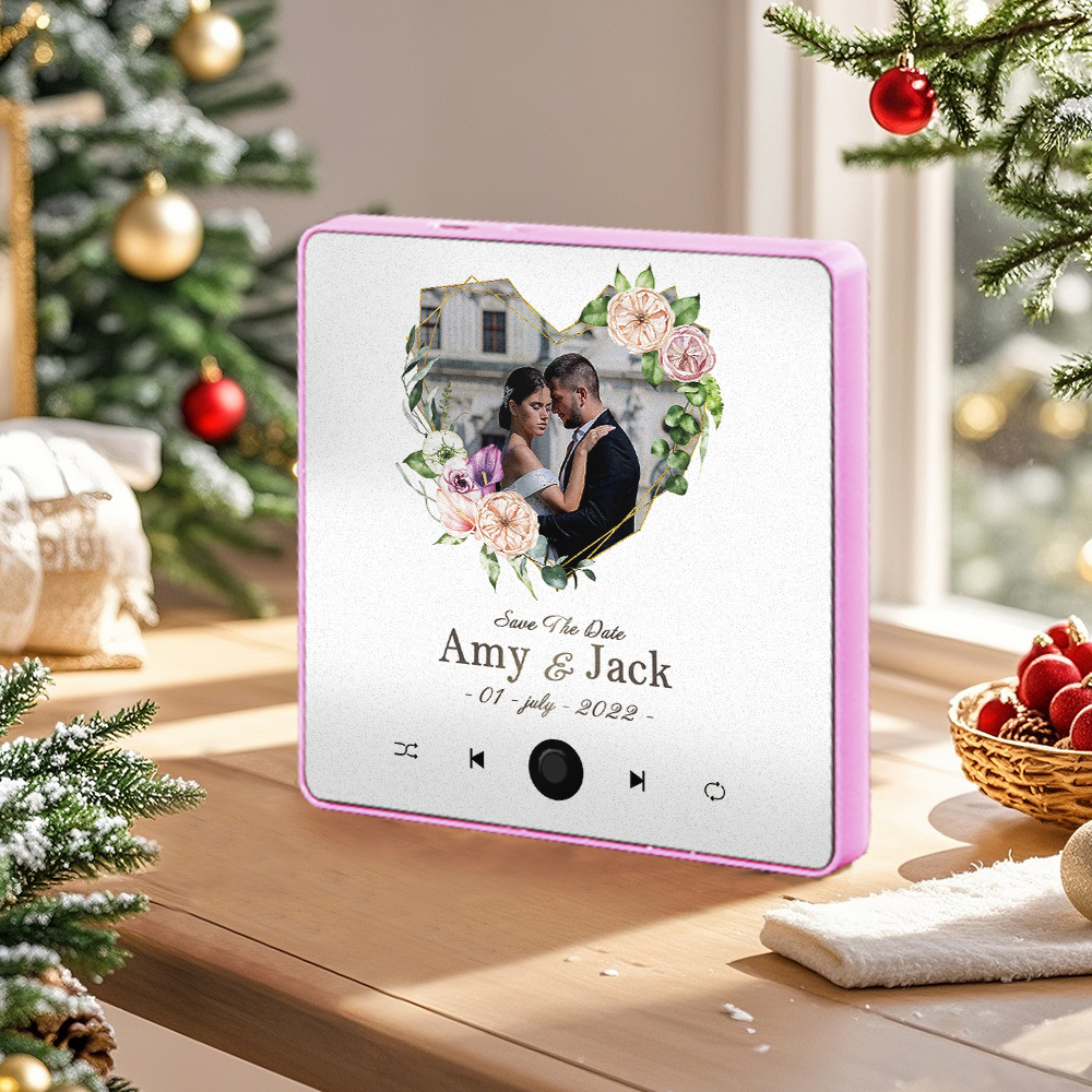 Personalized Wedding Music Fridge Magnet Christmas Gift for Couples Custom Music Magnets Can Play Songs - 