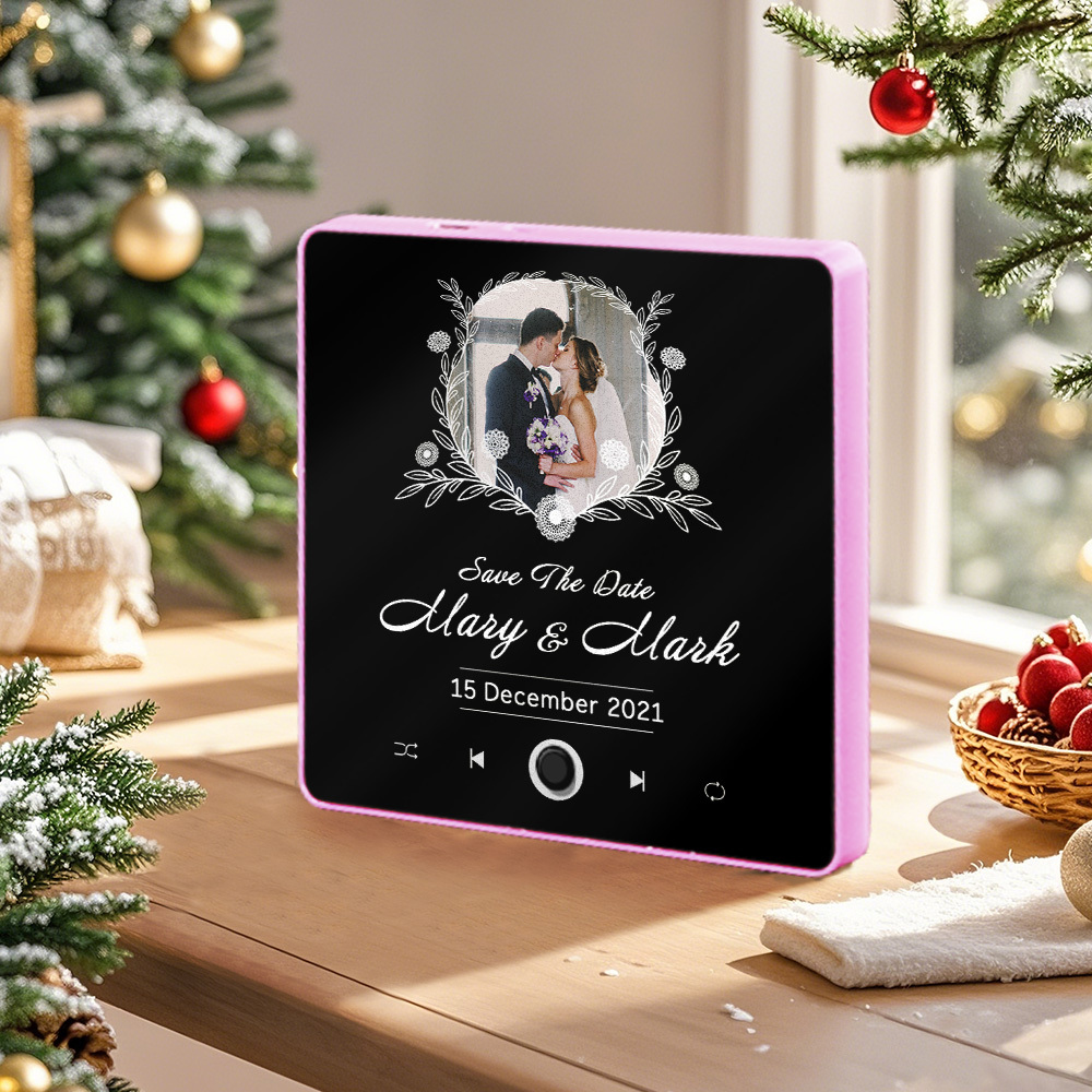 Personalized Wedding Music Fridge Magnet Christmas Gift for Couples Custom Music Magnets Can Play Songs - 