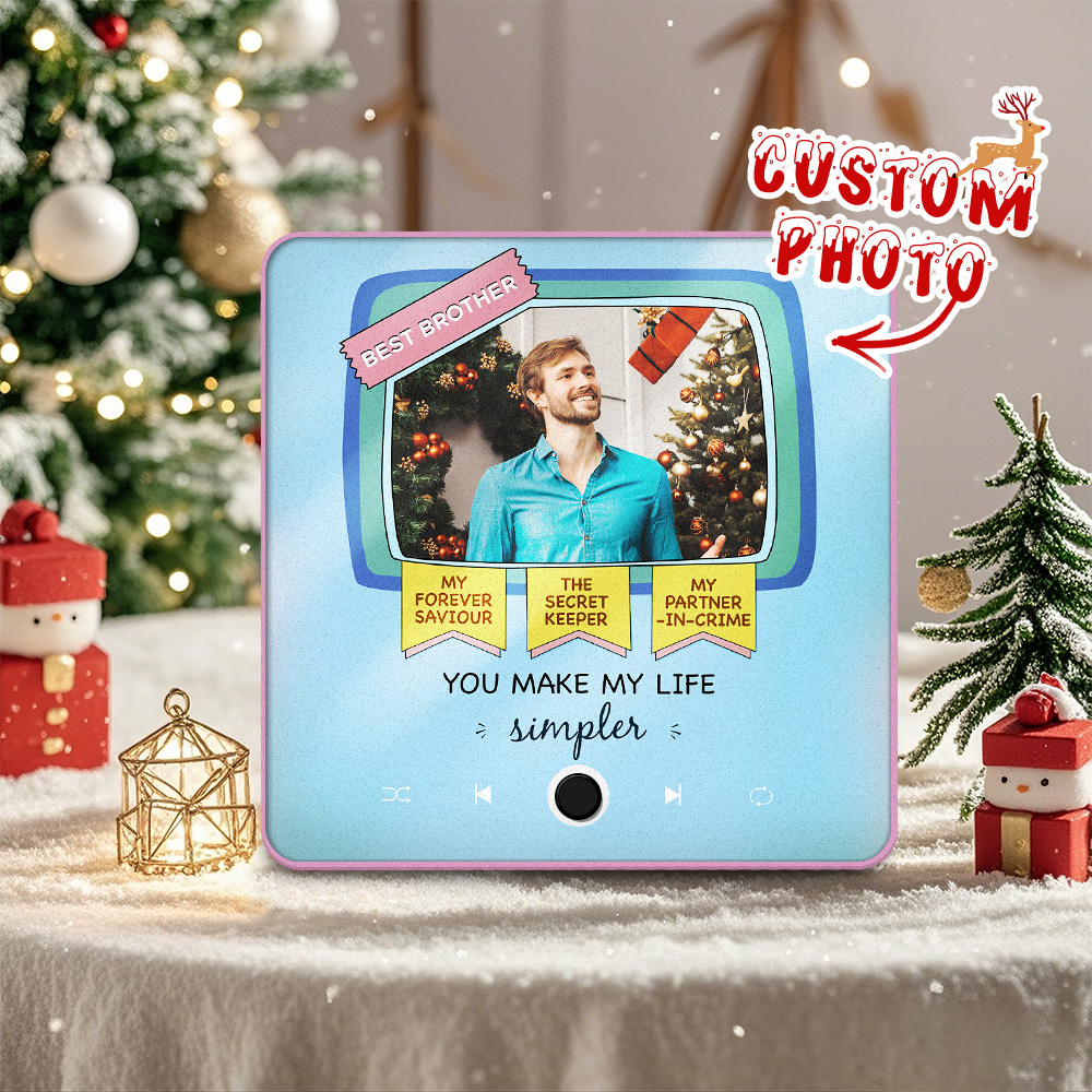 Personalized Music Fridge Magnet Christmas Gift for Brothers Custom Music Magnets Can Play Songs - 