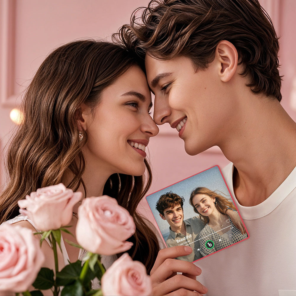 New Upgrade Custom Music Fridge Magnet Colorful Frame Album Fridge Magnet Can Play Songs Gift for Couple Valentine's Day Gifts - 