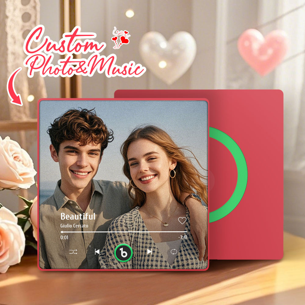 New Upgrade Custom Music Fridge Magnet Colorful Frame Album Fridge Magnet Can Play Songs Gift for Couple Valentine's Day Gifts - 