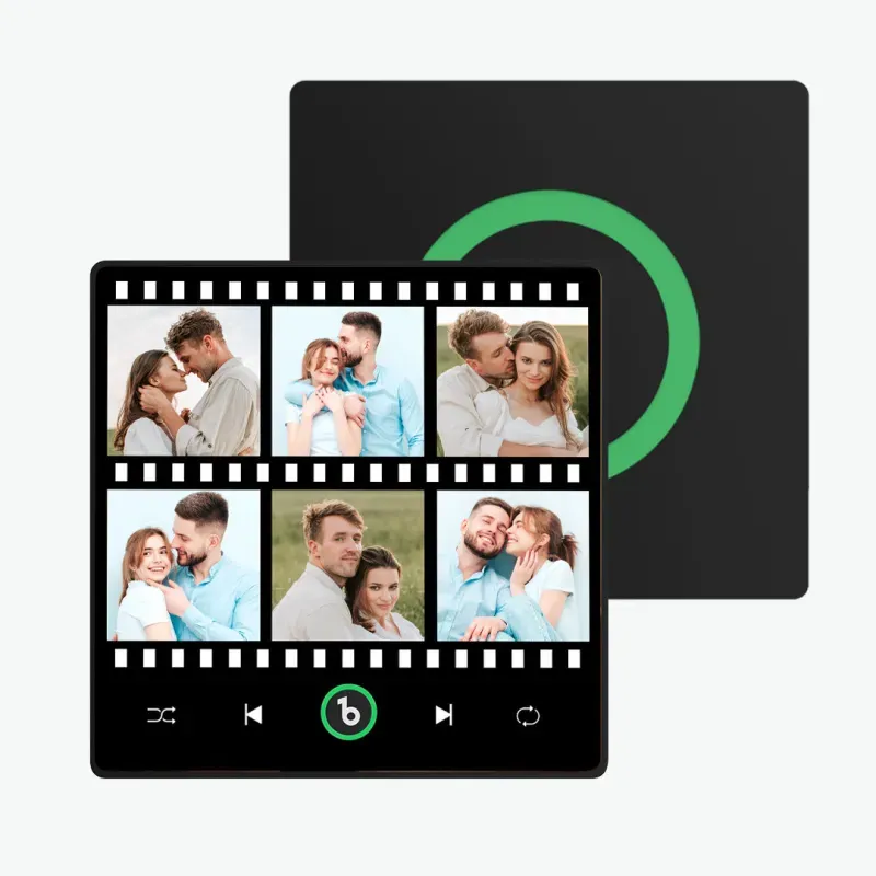 Valentine's Day Gifts Upgrade Custom Music Fridge Magnet Colorful Frame Album Fridge Magnet Can Play Songs Gift for Couple - 