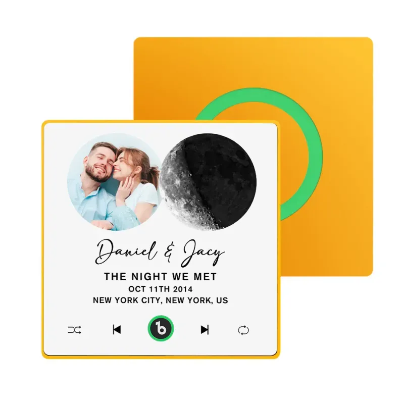 Valentine's Day Gifts Upgrade Custom Music Fridge Magnet Colorful Frame Album Fridge Magnet Can Play Songs Gift for Couple - 