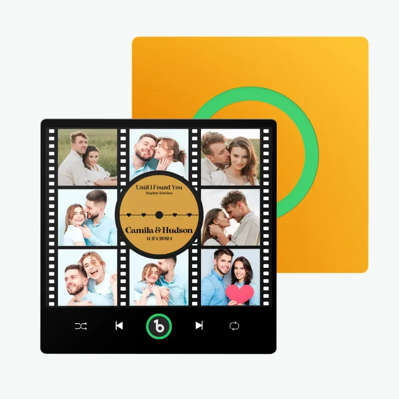 Valentine's Day Gifts Upgrade Custom Music Fridge Magnet Colorful Frame Album Fridge Magnet Can Play Songs Gift for Couple - 