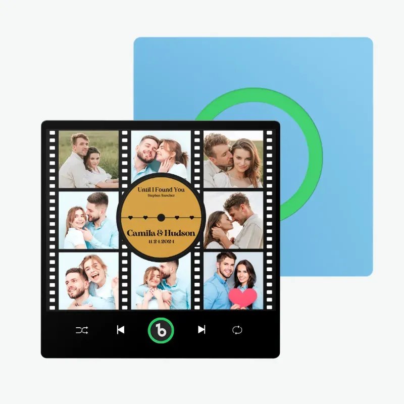 Valentine's Day Gifts Upgrade Custom Music Fridge Magnet Colorful Frame Album Fridge Magnet Can Play Songs Gift for Couple - 