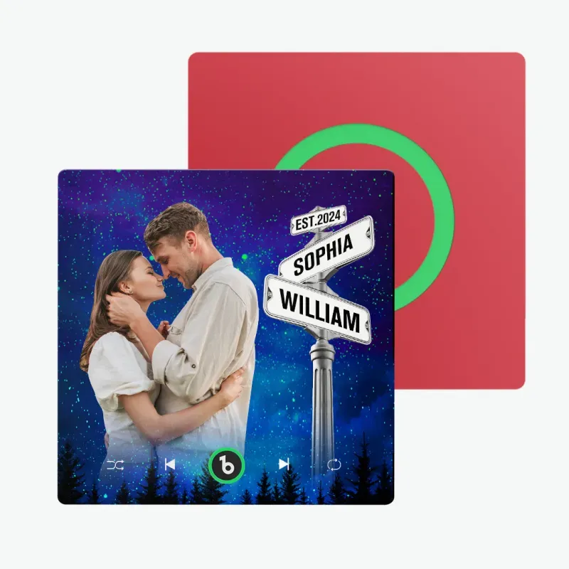 Valentine's Day Gifts Upgrade Custom Music Fridge Magnet Colorful Frame Album Fridge Magnet Can Play Songs Gift for Couple - 