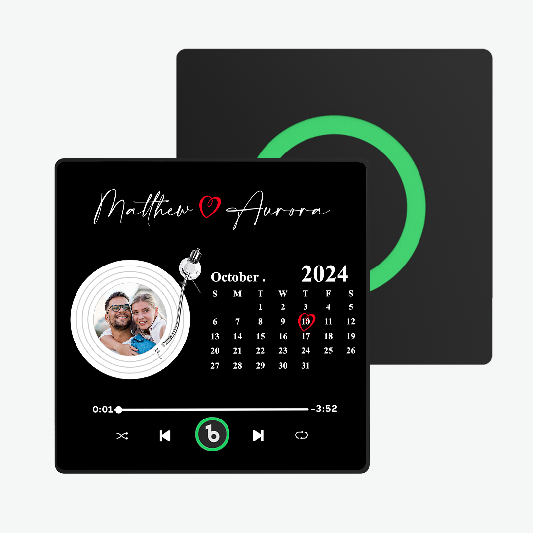 Custom Couple Photo Fridge Magnets Personalized First Dance Song Magnets Can Play Music Customizable Picture Fridge Magnets Anniversary Home Decor for Wife Husband Valentine's Day Gifts - 