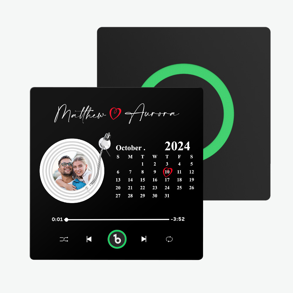 Custom Couple Photo Fridge Magnets Personalized First Dance Song Magnets Can Play Music Customizable Picture Fridge Magnets Anniversary Home Decor for Wife Husband Valentine's Day Gifts - 