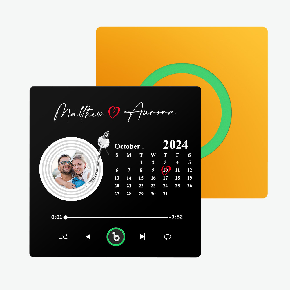 Custom Couple Photo Fridge Magnets Personalized First Dance Song Magnets Can Play Music Customizable Picture Fridge Magnets Anniversary Home Decor for Wife Husband Valentine's Day Gifts - 