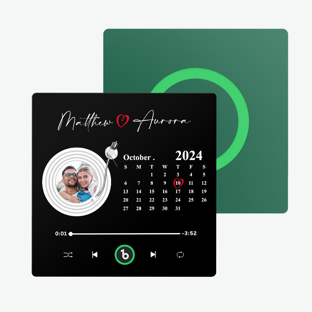 Custom Couple Photo Fridge Magnets Personalized First Dance Song Magnets Can Play Music Customizable Picture Fridge Magnets Anniversary Home Decor for Wife Husband Valentine's Day Gifts - 