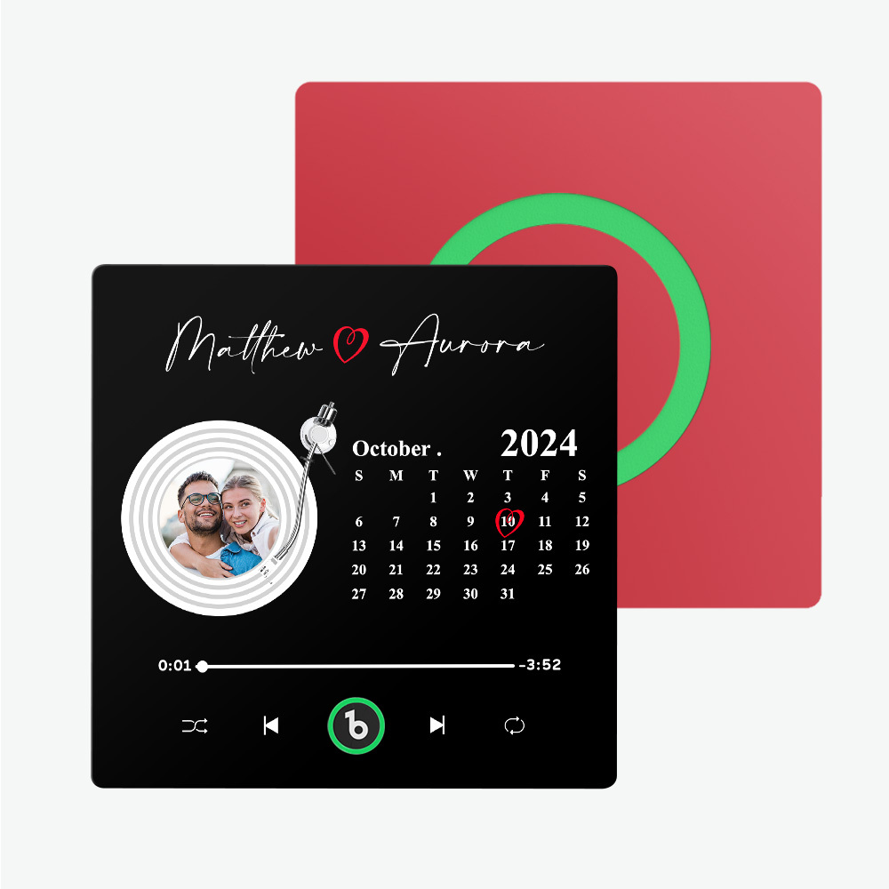 Custom Couple Photo Fridge Magnets Personalized First Dance Song Magnets Can Play Music Customizable Picture Fridge Magnets Anniversary Home Decor for Wife Husband Valentine's Day Gifts - 