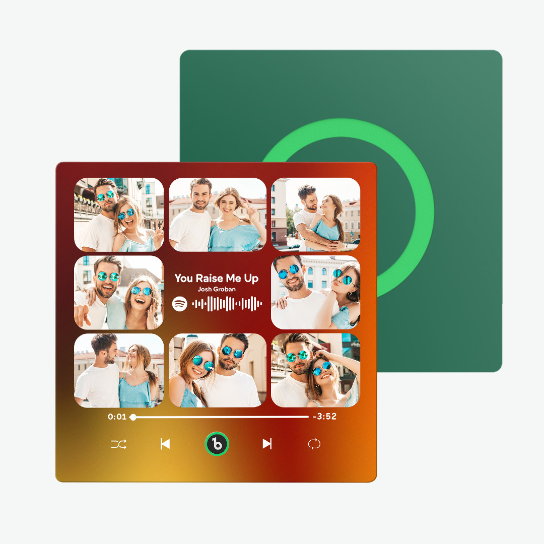 Custom Couple Photo Fridge Magnets Personalized First Dance Song Magnets Can Play Music Customizable Picture Fridge Magnets Anniversary Home Decor for Wife Husband Valentine's Day Gifts - 