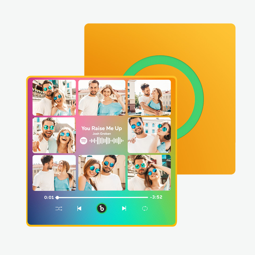 Custom Couple Photo Fridge Magnets Personalized First Dance Song Magnets Can Play Music Customizable Picture Fridge Magnets Anniversary Home Decor for Wife Husband Valentine's Day Gifts - 