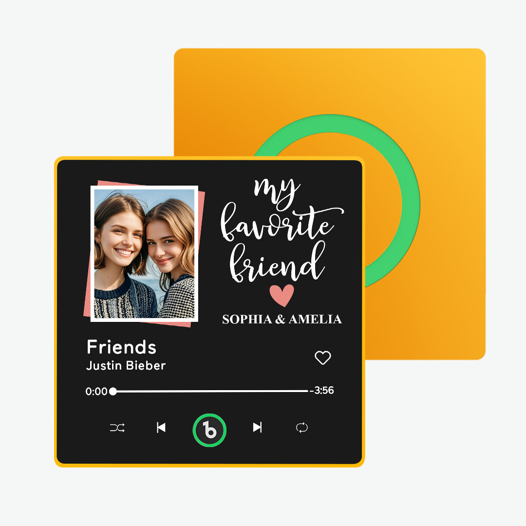 Personalized Music Fridge Magnet Colorful Album Fridge Magnet Can Plays Song FridgeBeats Pro Supports Bluetooth Connectivity Gift for Friends Couples - 