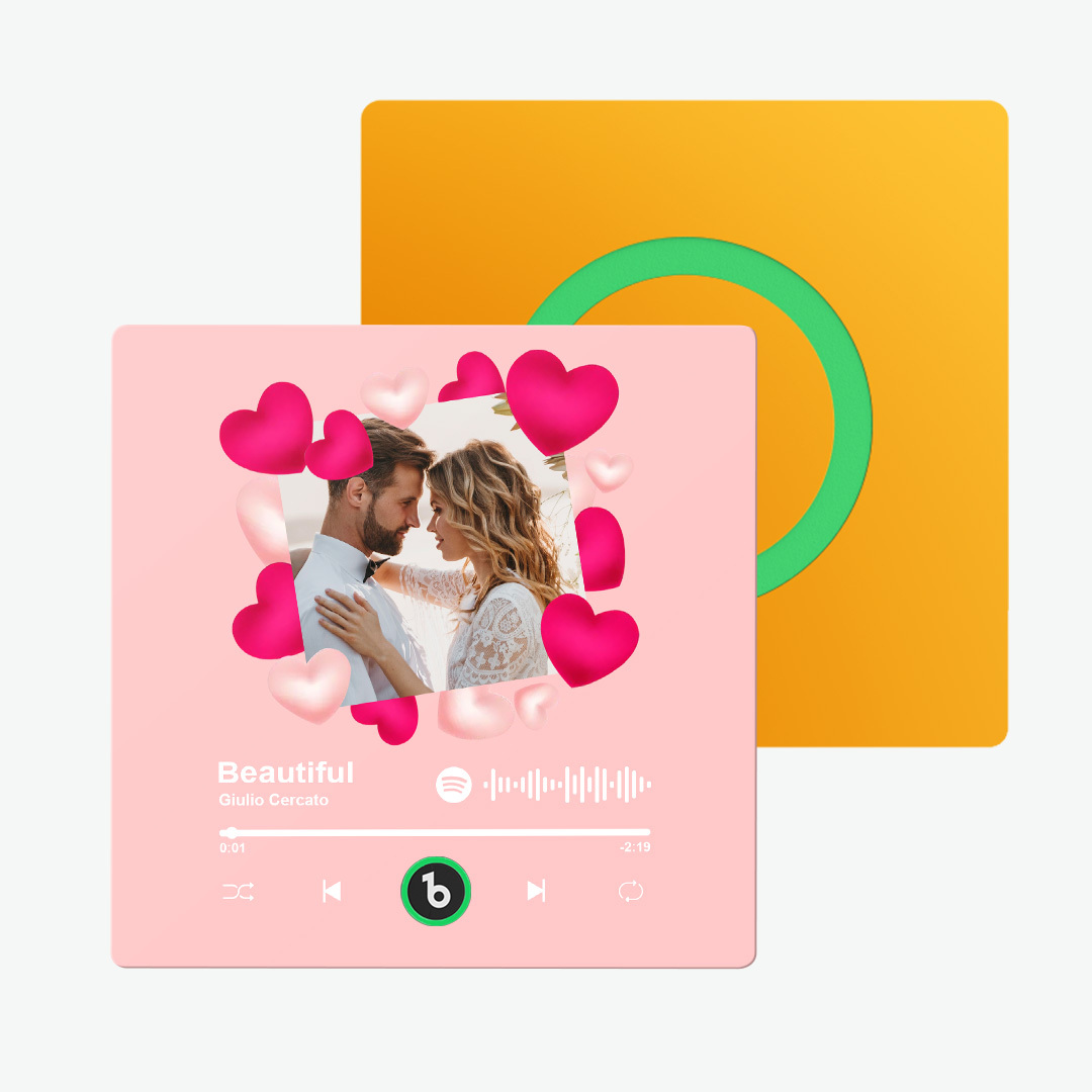 Custom Couple Photo Fridge Magnets Personalized First Dance Song Magnets Can Play Music Customizable Picture Fridge Magnets Anniversary Home Decor for Wife Husband Valentine's Day Gifts - 