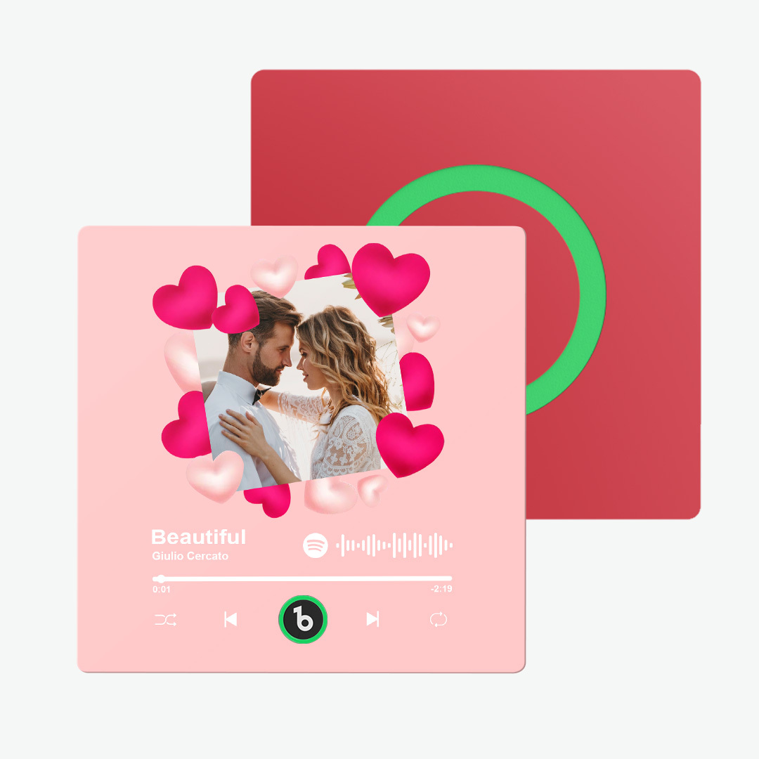 Custom Couple Photo Fridge Magnets Personalized First Dance Song Magnets Can Play Music Customizable Picture Fridge Magnets Anniversary Home Decor for Wife Husband Valentine's Day Gifts - 