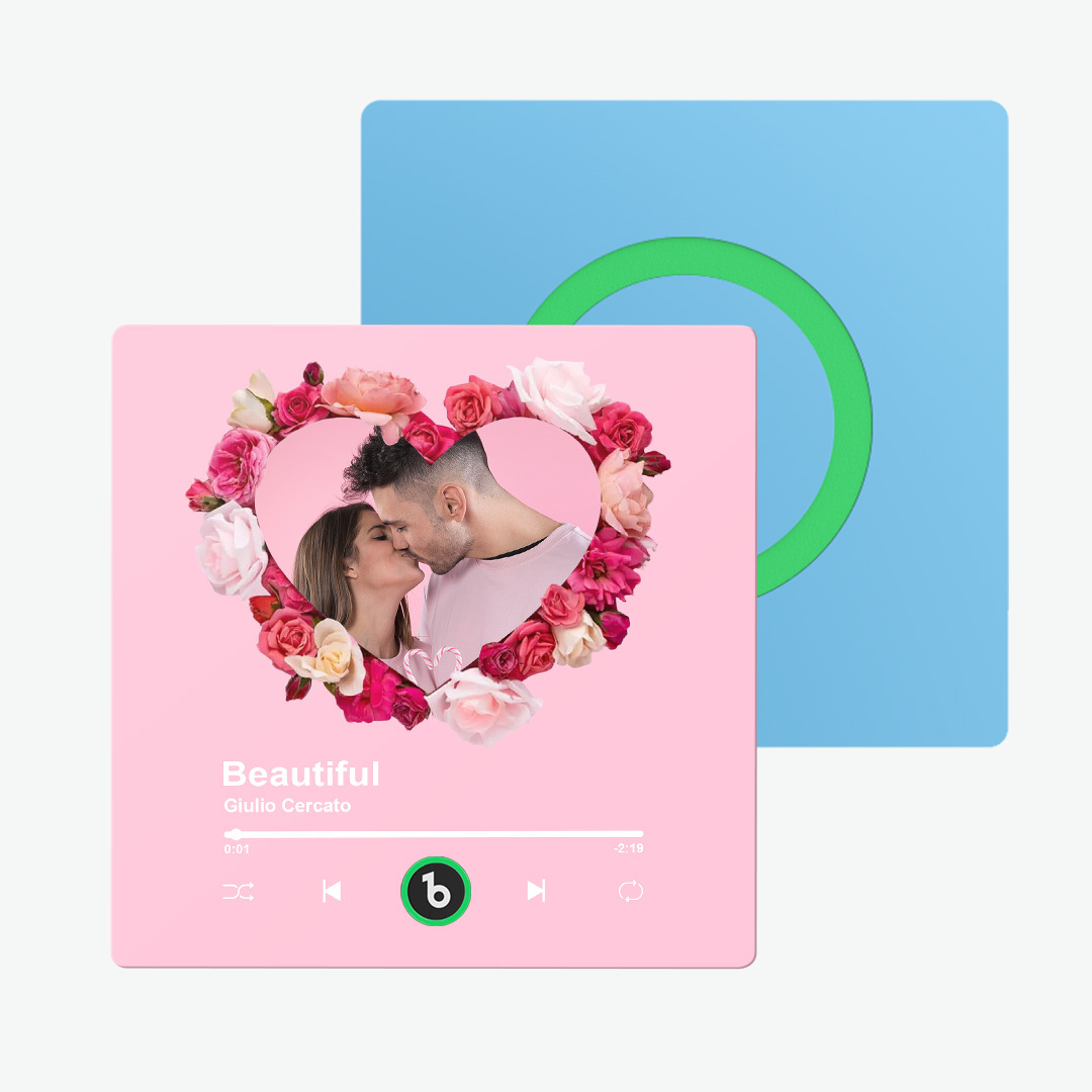 Custom Couple Photo Fridge Magnets Personalized First Dance Song Magnets Can Play Music Customizable Picture Fridge Magnets Anniversary Home Decor for Wife Husband Valentine's Day Gifts - 