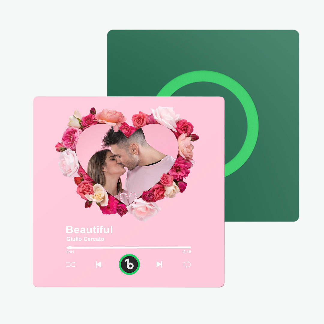 Custom Couple Photo Fridge Magnets Personalized First Dance Song Magnets Can Play Music Customizable Picture Fridge Magnets Anniversary Home Decor for Wife Husband Valentine's Day Gifts - 