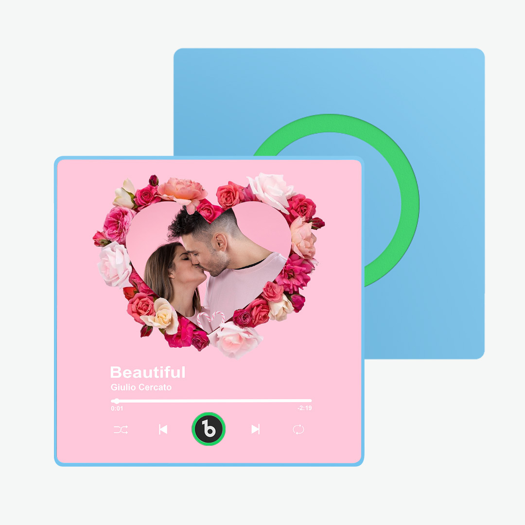 Custom Couple Photo Fridge Magnets Personalized First Dance Song Magnets Can Play Music Customizable Picture Fridge Magnets Anniversary Home Decor for Wife Husband Valentine's Day Gifts - 