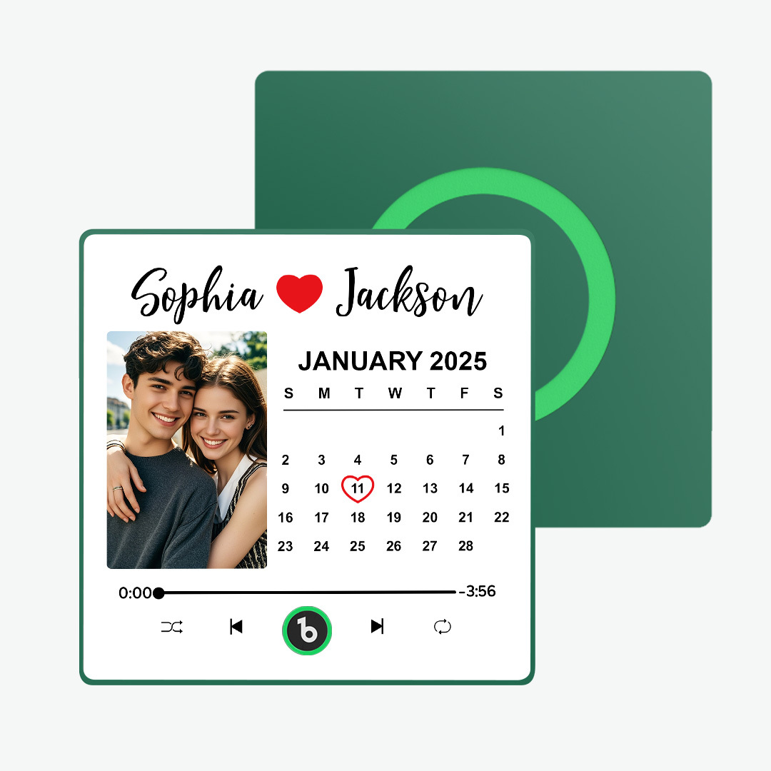 Custom Couple Photo Fridge Magnets Personalized First Dance Song Magnets Can Play Music Customizable Picture Fridge Magnets Anniversary Home Decor for Wife Husband Valentine's Day Gifts - 